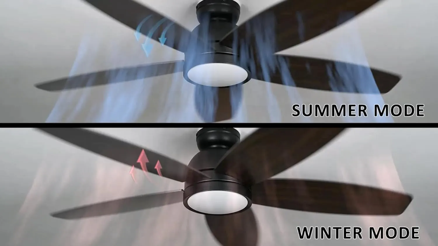 SMAAIR 52 Inch Ceiling Fans with Light and Remote,Modern Ceiling Fan with Light with Quiet Reversible DC Motor,Walnut/Light Wooden 2 Color Blades,10 Speeds,Indoor Ceiling Fan for Living Room Bedroom