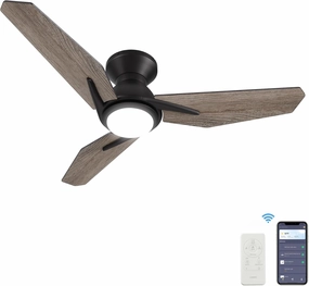 SMAAIR 44 Inch Smart Ceiling Fan with Light, Indoor/Outdoor Ceiling Fan, Compatible with DC Motor,10-speed,8 Hours Timer, Works with Remote Control/Alexa/Google Assistant (Wood) Voice assistant compatible fan with Alexa and Google