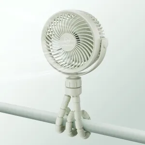 Small Battery Operated Clip-on Versatile Fan with Flexible Tripod, 5000 mAh Portable Stroller Fan, Rechargeable Desk Fans, 4 Speeds, Max 26 hours, USB Powered,360Rotation, for Car, Camping Outage Octopus-shaped decorative fan