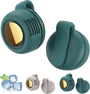 Small Clip Fan, Portable Silent Mini Bladeless Fan Clip On, 3-Speed Mini Waist Clip Whirlwind Fans for Outdoor & Travel & Office (Green) Small bladeless fan for quiet cooling