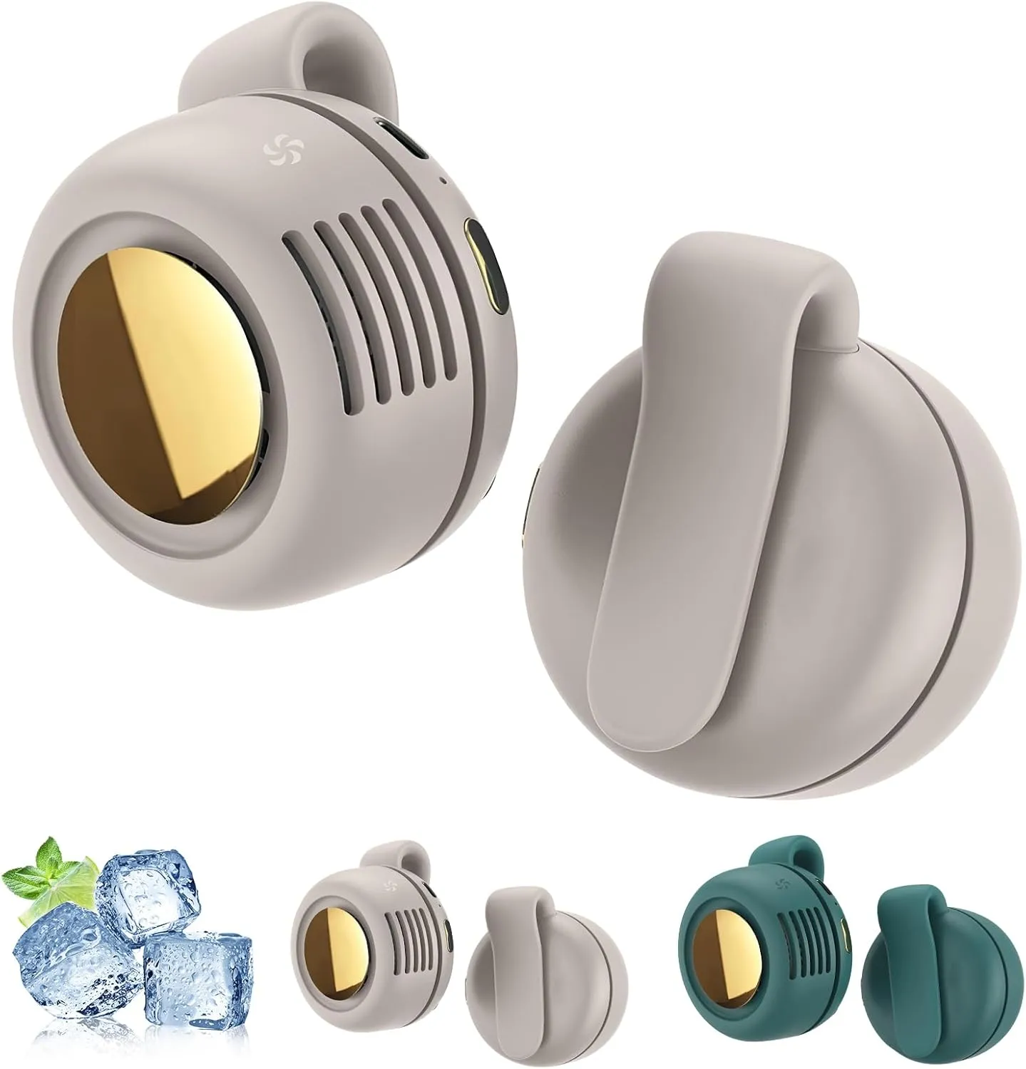 Small Clip Fan, Portable Silent Mini Bladeless Fan Clip On, 3-Speed Mini Waist Clip Whirlwind Fans for Outdoor & Travel & Office (White) Small bladeless fan for quiet cooling