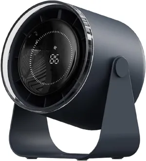 Small Desk Fan, 28dB Ultra-Quiet Desktop Air Circulator with 115 Adjustable Tilt, 100 Speeds, Rechargeable Battery, USB-Powered, Portable for Bedroom, Office, Kitchen, Travel -Bluish Black USB desktop fan for workspace