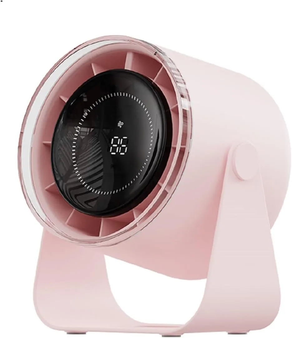 Small Desk Fan, 28dB Ultra-Quiet Desktop Air Circulator with 115 Adjustable Tilt, 100 Speeds, Rechargeable Battery, USB-Powered, Portable for Bedroom, Office, Kitchen, Travel - (Pink) USB desktop fan for workspace