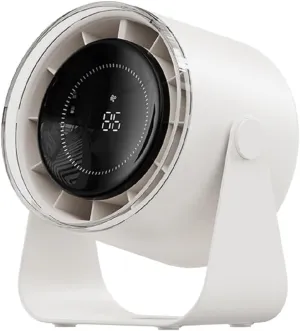 Small Desk Fan, 28dB Ultra-Quiet Desktop Air Circulator with 115 Adjustable Tilt, 100 Speeds, Rechargeable Battery, USB-Powered, Portable for Bedroom, Office, Kitchen, Travel -White USB desktop fan for workspace