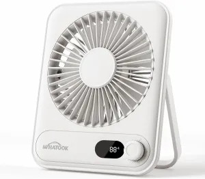 Small Desk Fan Personal Fans: 2000mah 10 Hours Battery Office Quiet Mini Desktop Fan Portable Rechargeable Travel Essentials Battery-powered portable fan