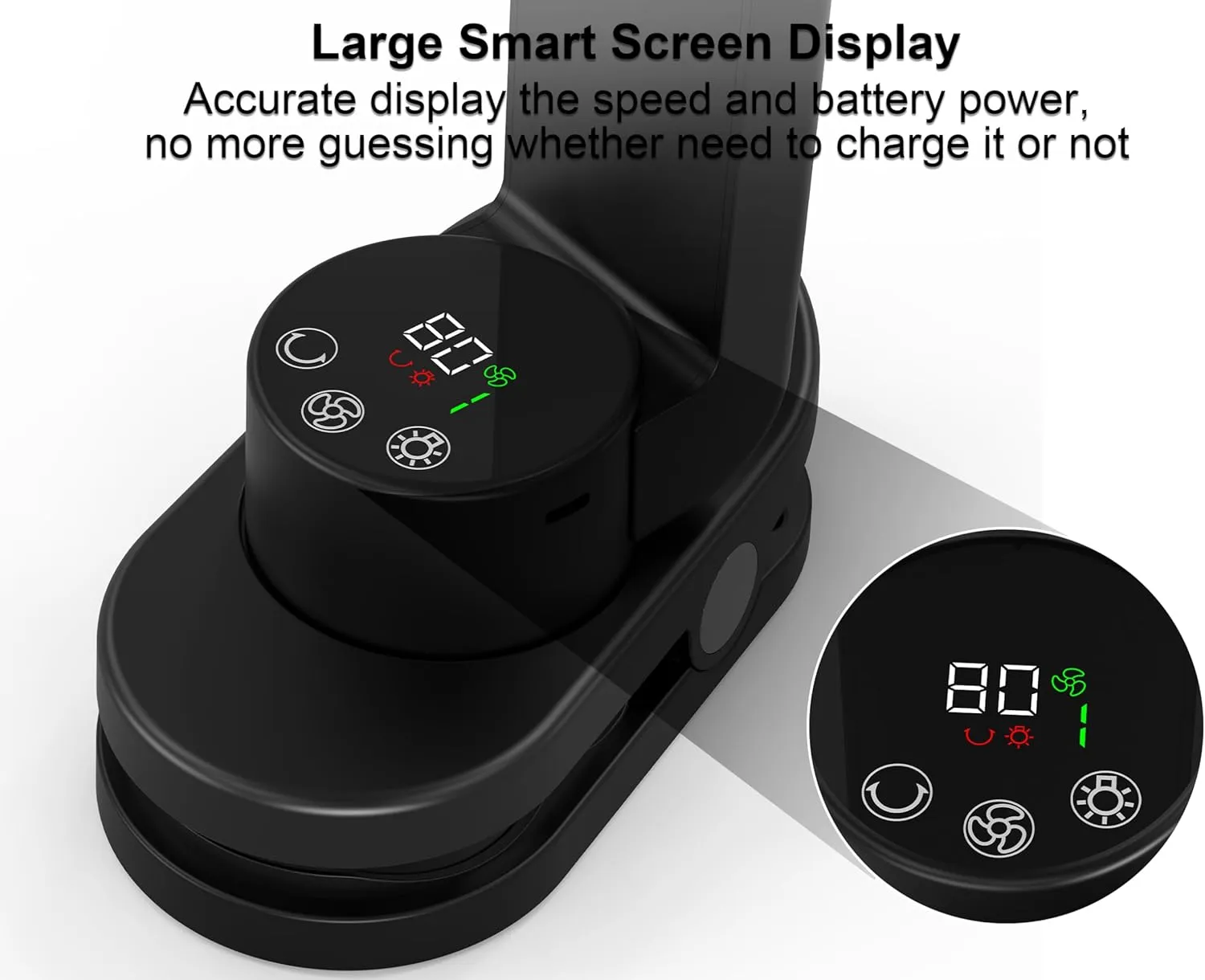 Small Desk Fan, Rechargeable Clip On Fan with Atmosphere Light & Hook, Battery Operated Table Fan, Ultra Quiet, 9 Speed Auto Oscillation Desktop Fan for Bedroom Office Home Travel Camping