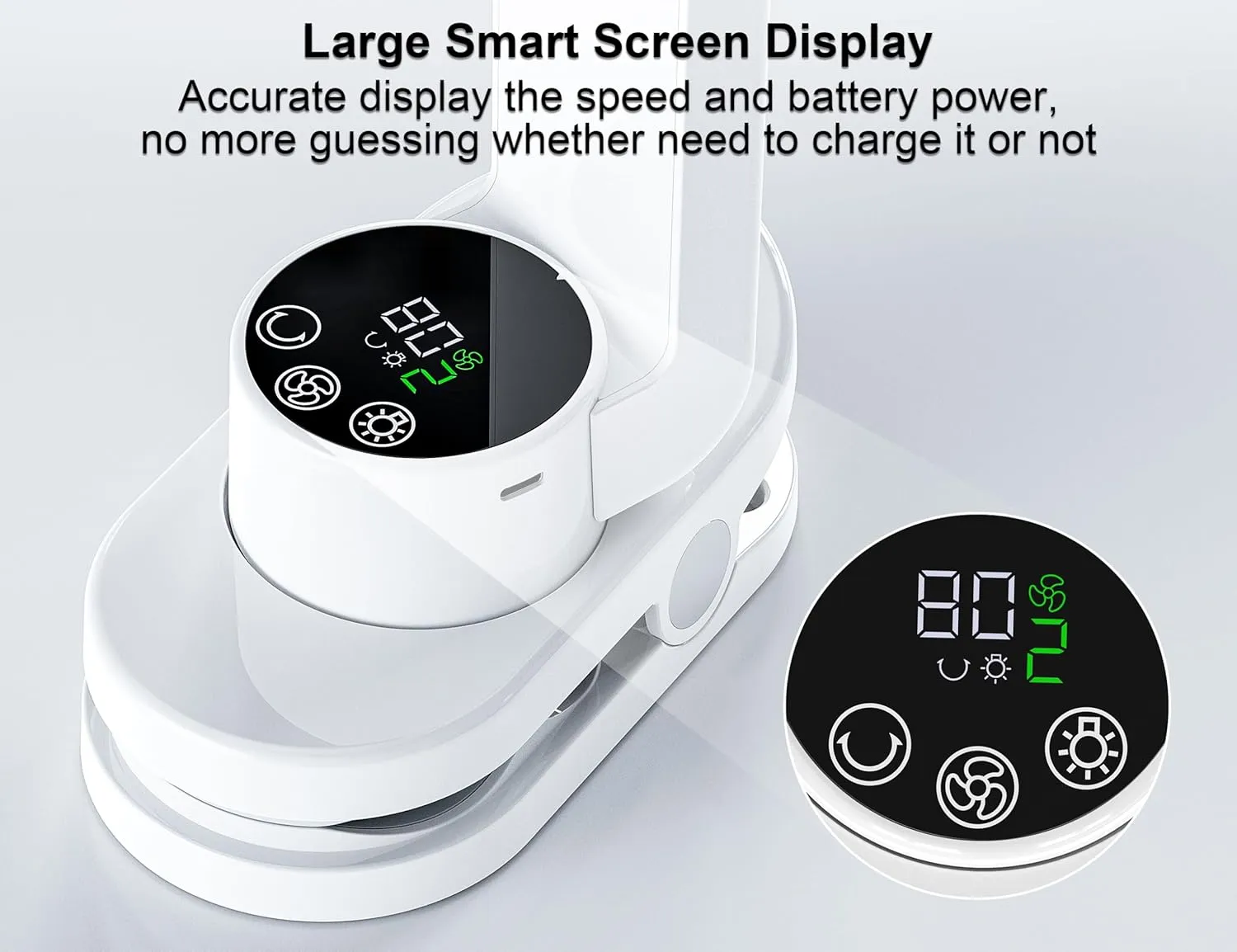 Small Desk Fan, Rechargeable Clip On Fan with Atmosphere Light & Hook, Battery Operated Table Fan, Ultra Quiet, 9 Speed Auto Oscillation Desktop Fan for Bedroom Office Home Travel Camping