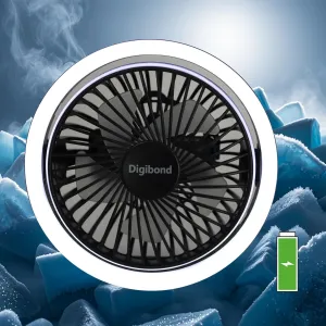 Small Fan, High Power Silent Desk Fan Portable USB Fan 3000mAh Rechargeable Battery Powered, 3 Speed 5.3in with Night Light/Hook,180Rotated Easy Clean (Black) USB desktop fan for workspace