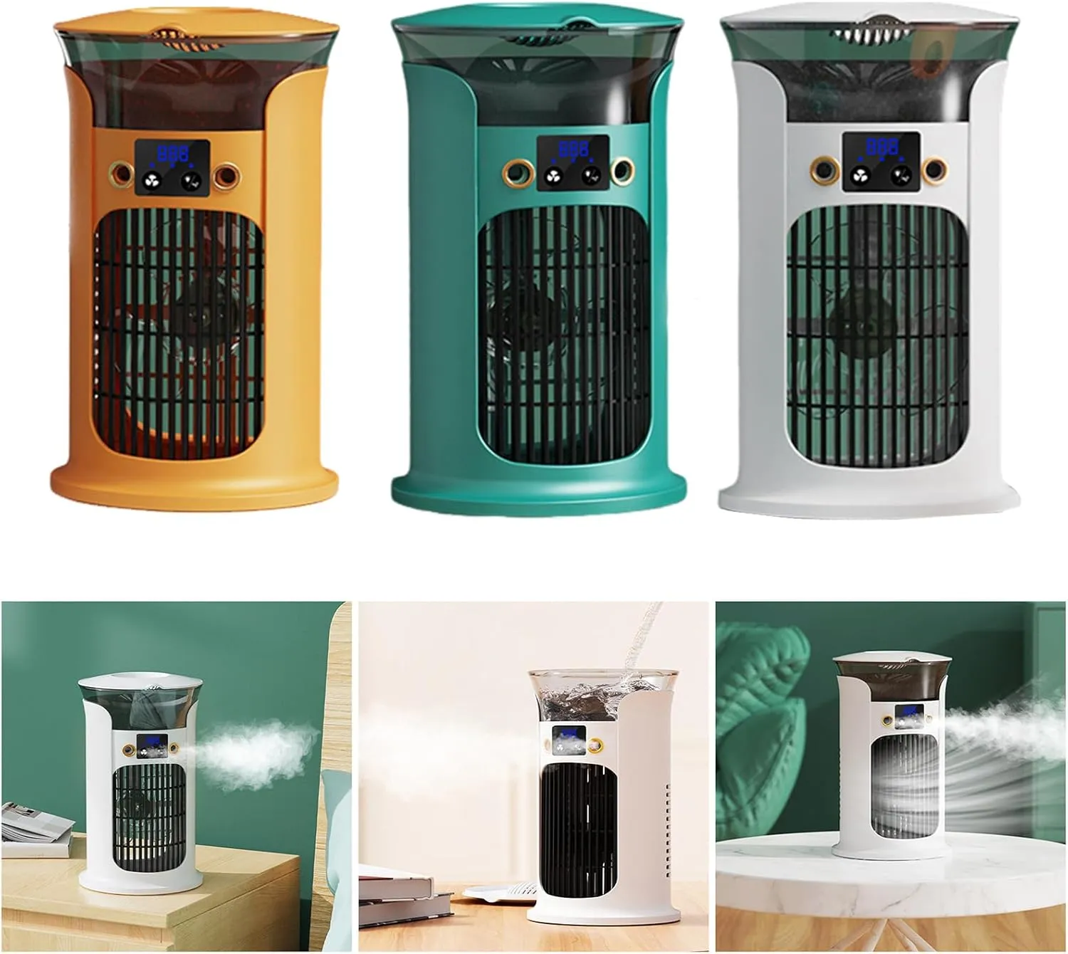 Small Portable Air Conditioning USB Charging Desktop Cooling Machine 3 Speeds Evaporative Windowless for Own Use