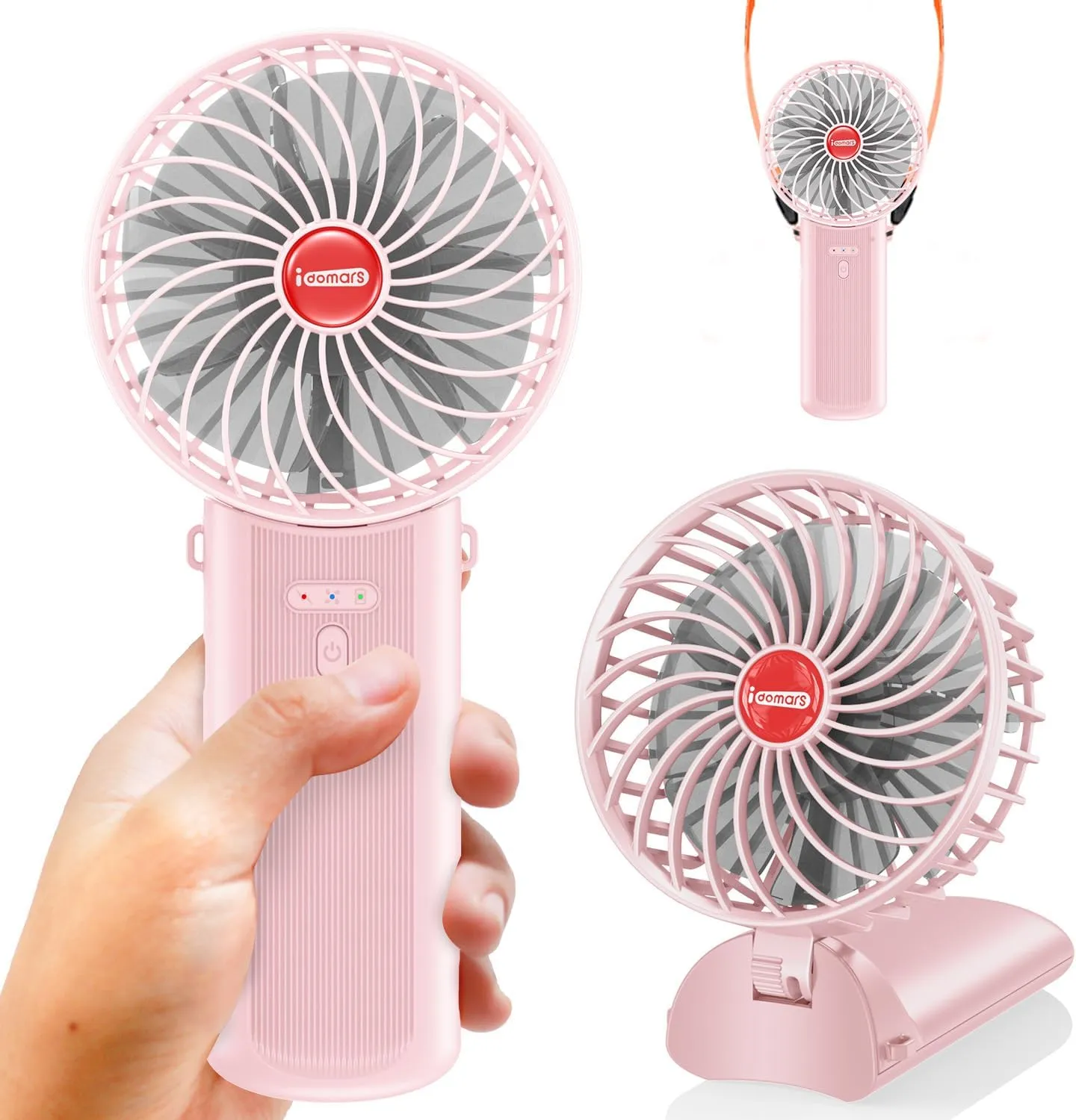 Small Portable Fan Handheld and Rechargeable: Pink Mini Hand Fans 4 Speeds Adjustable Cool Air Wind Multi angle Folding Battery Operated USB Powered Quiet Personal Fans for Women Travel Outdoor Home Mini handheld fan for personal cooling