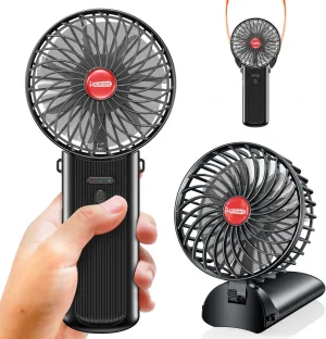 Small Portable Fan Handheld Rechargeable: Mini Hand Fans 4 Speeds Adjustable Cool Air Wind Multi angle Folding Battery Operated USB Powered Quiet Personal Fans for Women Travel Outdoor Home Mini handheld fan for personal cooling
