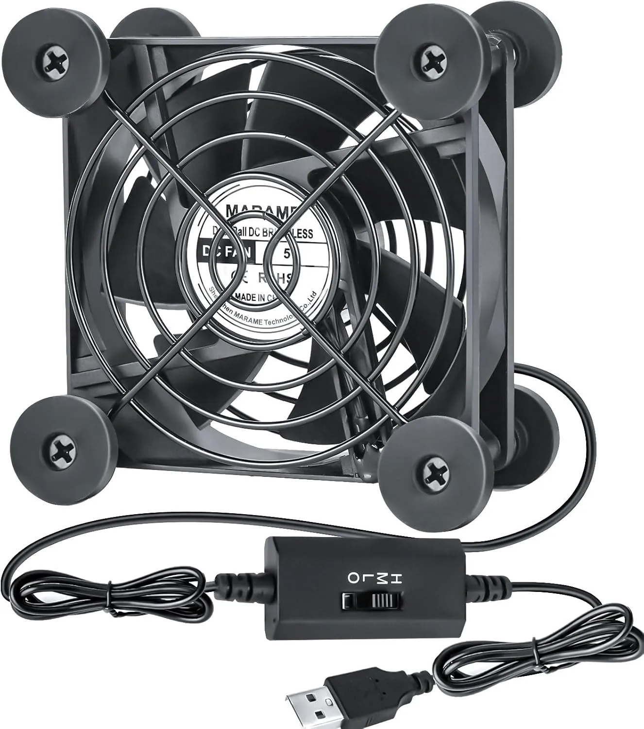 Small USB Computer Fan 80mm, 5V USB Powered Fan for Receiver DVR Playstation Xbox Computer Cabinet Cooling USB desktop fan for workspace