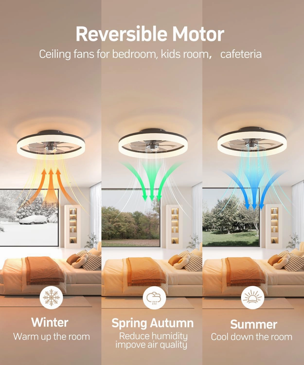 Smart Ceiling Fans with Light and Remote,20'' Low Profile Ceiling Fan with 6-Speed & Dimmable LED, Alexa/APP Home Voice Control, App, Reversible Airflow, App Timer, for BedroomBlack