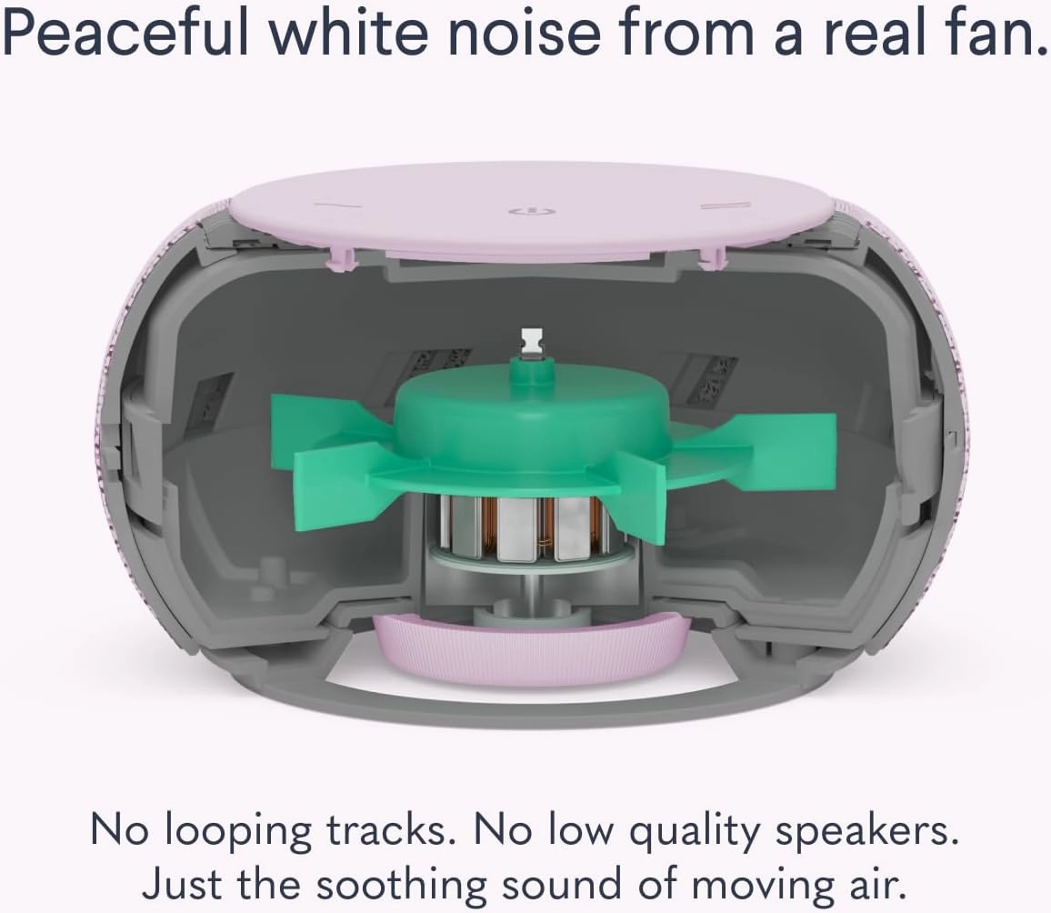 SNOOZ Pro - Smart White Noise Machine & Travel Case - Real Fan Inside, Non-Looping White Noise, Adjustable Tone & Volume - App-Based Remote Control & Sleep Timer - Blush