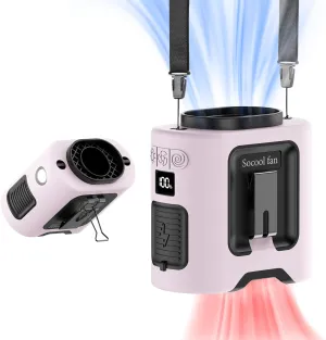 Socool 14500mAh Portable Waist Fan Clip on Belt 360 Rotation Wearable Rechargeable Personal Shirt Fan, 67H Cooling 5-Speed Battery Operated with Light, Neck Fan Hands-Free for Outdoor Jobsite Camping Waist-mounted portable fan for outdoor use