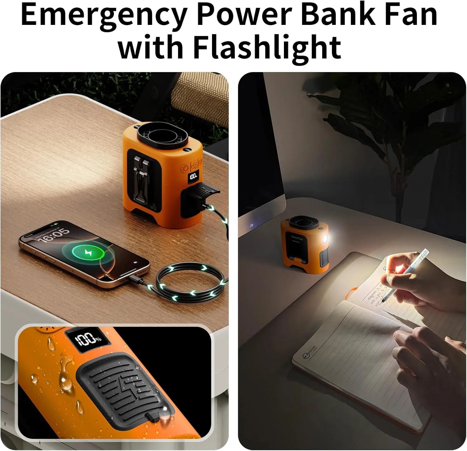 Socool 14500mAh Portable Waist Fan Clip on Belt 360 Rotation Wearable Rechargeable Personal Shirt Fan, 67H Cooling 5-Speed Battery Operated with Light, Neck Fan Hands-Free for Outdoor Jobsite Camping
