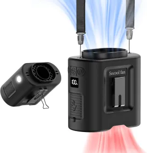 Socool 14500mAh Portable Waist Fan Clip on Belt 360 Rotation Wearable Rechargeable Personal Shirt Fan, 67H Cooling 5-Speed Battery Operated with Light, Neck Fan Hands-Free for Outdoor Jobsite Camping Waist-mounted portable fan for outdoor use