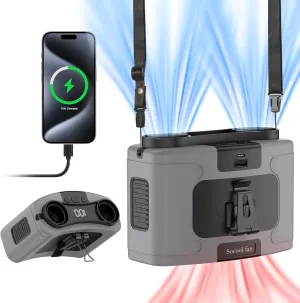 Socool 20000mAh Portable Waist Fan Clip on Wearable Belt Personal Fans Rechargeable Battery Operated, 40H Cooling Fan with 10 Speeds & Dual Motors, Neck Fans Hanging Hands-Free for Outdoor Travel Waist-mounted portable fan for outdoor use