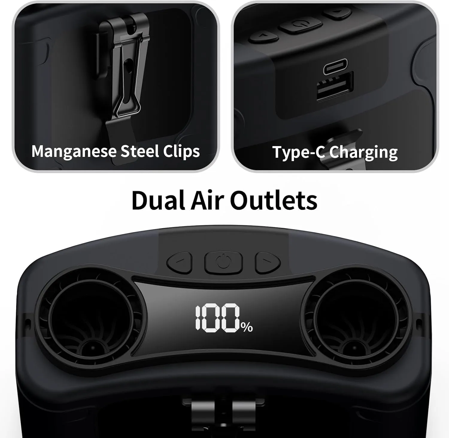 Socool 20000mAh Portable Waist Fan Clip on Wearable Belt Personal Fans Rechargeable Battery Operated, 40H Cooling Fan with 10 Speeds & Dual Motors, Neck Fans Hanging Hands-Free for Outdoor Travel