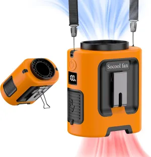 Socool Portable Waist Fan Clip on Wearable Belt, Mini Personal Fans Rechargeable, 4 Speeds 13000RPM, 25H Cooling Shirt Fan Battery Operated, Neck Fan Hanging for Outdoor Camping Travel Jobsite Waist-mounted portable fan for outdoor use