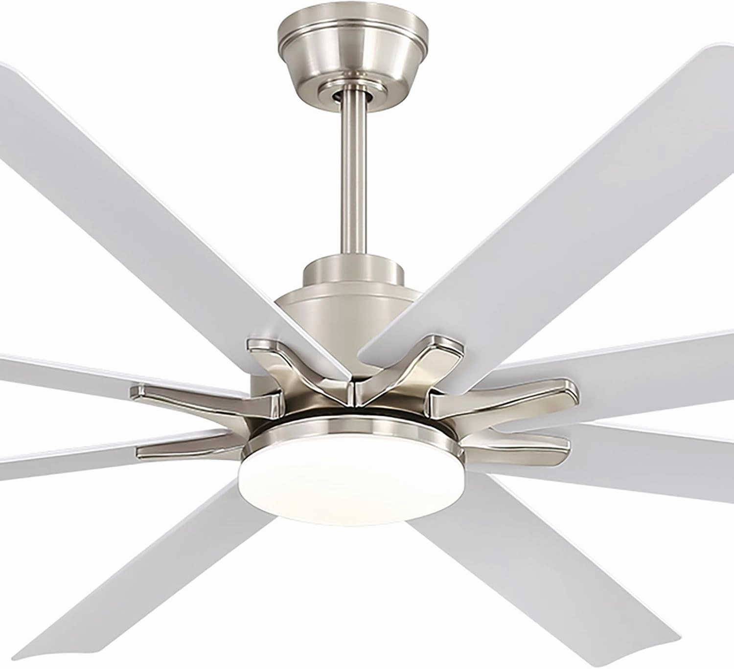 Sofucor 66 Inch Smart Ceiling Fans with Lights, Indoor/Outdoor Ceiling Fan with Remote, Work With Alexa/Google, Flush Mount, Quiet DC Reversible, Dimmable, Modern White Fan Light for Patio Farmhouse App-controlled remote fan for convenience