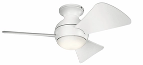 Sola 34"Ceiling Fan Matte White hugger fans for rooms with low ceilings