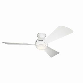 Sola 54"Ceiling Fan Matte White hugger fans for rooms with low ceilings