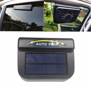 Solar Power Car Auto Air Vent Cool Fan Cooler Ventilation System Radiator Fan Exhaust Heat Fan Automobile Fan with Rubber (Style-B) Solar-powered car fan for ventilation