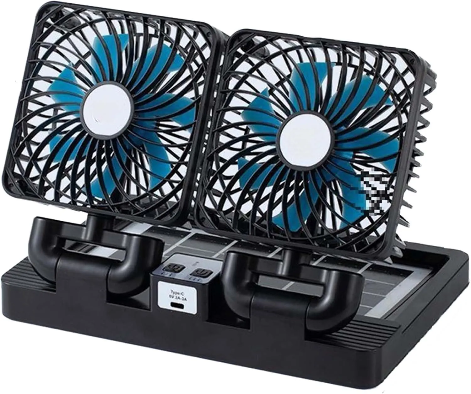 Solar Powered Car Cooling Fan for Dashboard | Portable Electric Cooling Fan | 3 Speeds, 360 Rotation, Strong Wind Air Circulation | Dashboard Mount for Car, Truck, RV, SUV, Van, Boat (Black) Solar-powered car fan for ventilation