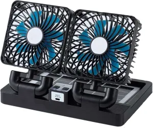 Solar Powered Car Cooling Fan for Dashboard | Portable Electric Cooling Fan | 3 Speeds, 360 Rotation, Strong Wind Air Circulation | Dashboard Mount for Car, Truck, RV, SUV, Van, Boat (Black) Solar-powered car fan for ventilation