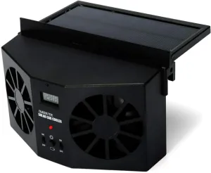 Solar Powered Car Exhaust Fan, Car Radiator Fan, Energy Saving Air Vent Radiator Air Purifiers 2W ABSBlack Solar-powered car fan for ventilation