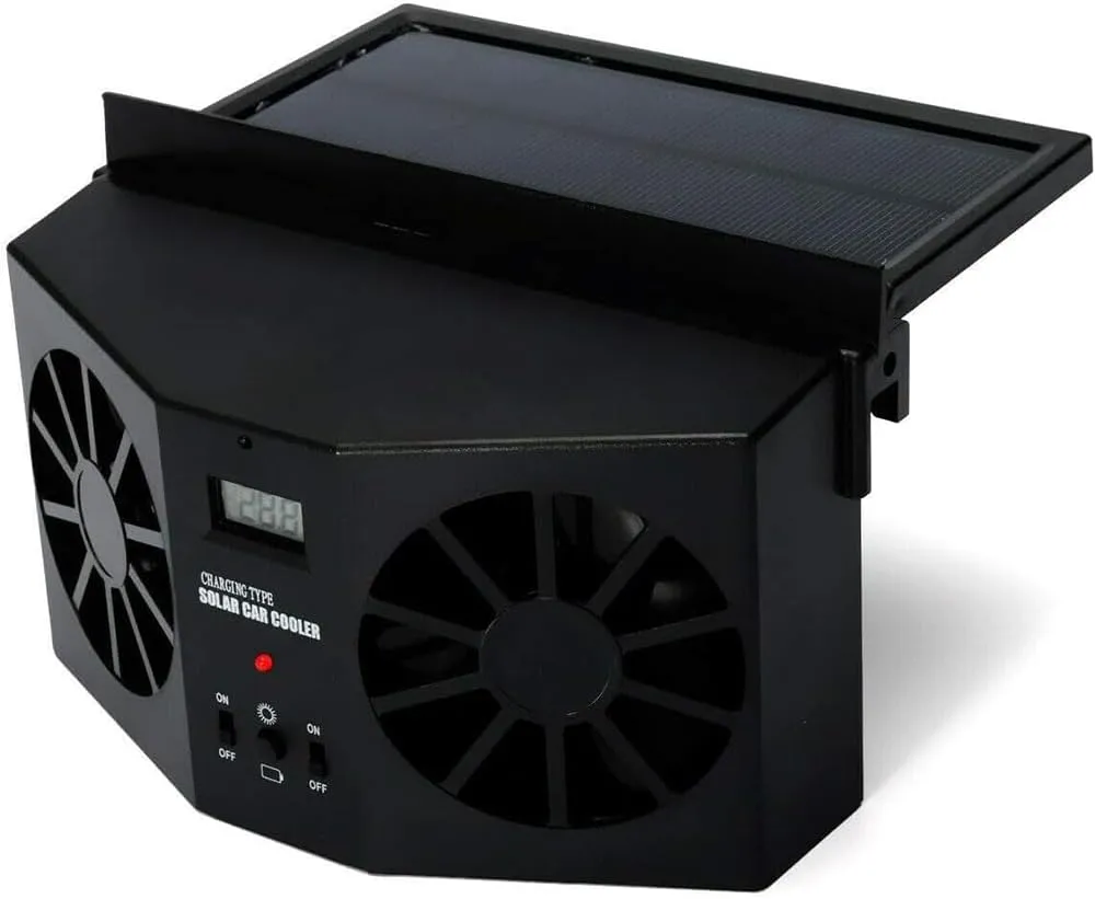 Solar Powered Car Fan Auto Front/Rear Window Air Vent Exhaust Fan Vehicle Radiator Vent with Ventilation Air Vent Radiator Energy Saving Exhaust Fan Portable Solar Powered Air Purifiers Solar-powered car fan for ventilation