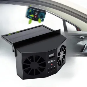Solar Powered Car Fan, Window Exhaust, Air Vent Radiator, Energy Cooling for Car Backseat or Frontseat, Vehicle Ventilation Fan Solar-powered car fan for ventilation