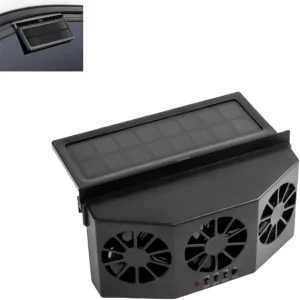 Solar Powered Car Window Exhaust Fan | 3 Fan Car Solar Power Air Vent Radiator | Car Air Purifier For Vehicle Ventilation (black) Solar-powered car fan for ventilation
