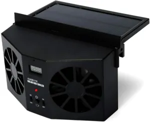 Solar Powered Car Window Fan, Universal Dual Exhaust Radiator Enhanced Air Circulation Ventilator Cooling Amplifier Fans Window Vent with Strong Wind for Vehicles Truck Golf RV SUV Solar-powered car fan for ventilation