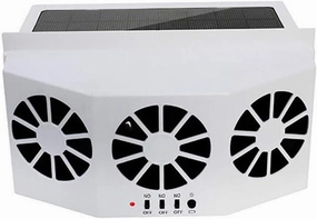 Solar Power Exhaust Fan, Vehicle Air Purifier Cooling Amplifier Window Fans Ventilator Radiator White Solar-powered car fan for ventilation