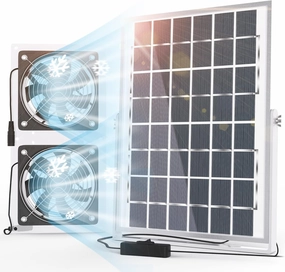 SOLPERK Solar Fan for Greenhouse, 10W Solar Powered Fan for Chicken Coop, Waterproof Solar Exhaust Fan for Shed with 11.8ft/3.6m Cable Solar-powered car fan for ventilation