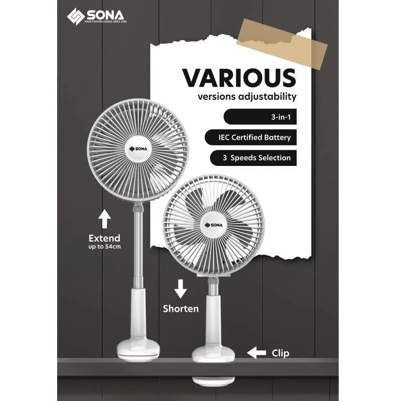 SONA 6 Portable Telescopic Clip Fan SFP 1905