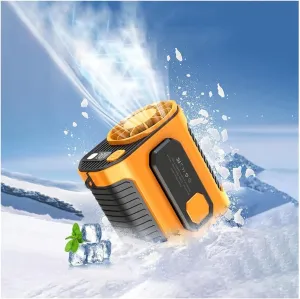 SOYON Outdoor Wearable Fan,2024 New Waist Mounted Fan, Portable USB Fan With Waist Clip Long Battery Life, For Outdoor Works, Camping, Travel, Fishing, Yellow Waist-mounted portable fan for outdoor use