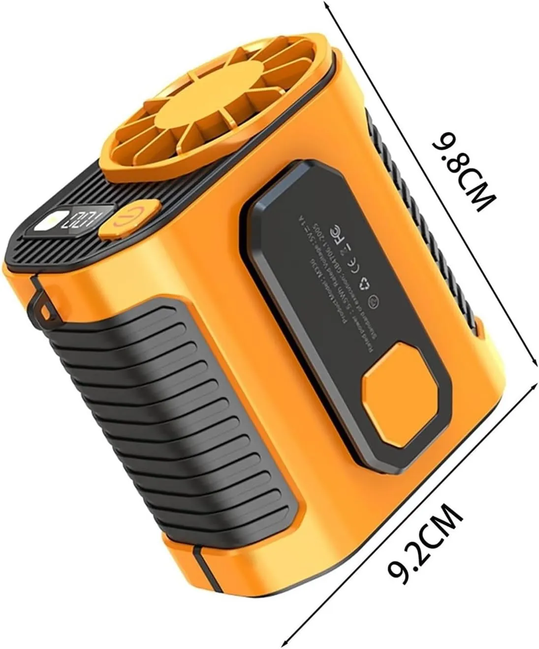 SOYON Outdoor Wearable Fan,2024 New Waist Mounted Fan, Portable USB Fan With Waist Clip Long Battery Life, For Outdoor Works, Camping, Travel, Fishing, Yellow