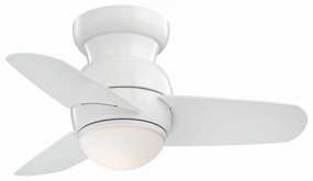 Spacesaver Led 26"Ceiling Fan White quiet and compact hugger fans