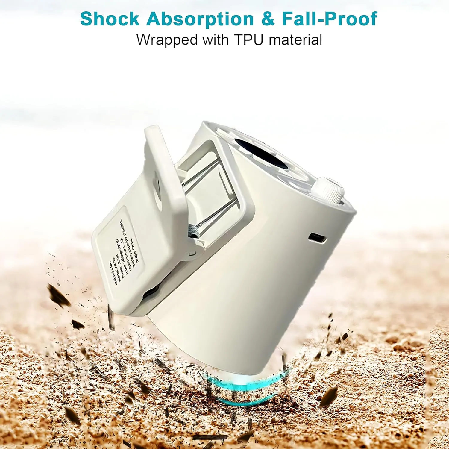STONEBROOK Mini Waist Clip-on Fan, 100 Speeds, LED Display, Rechargeable Personal Fan, 360 Rotation, Strong Clip, Hands-Free Cooling for Travel, Work, Stroller, Camping (White)