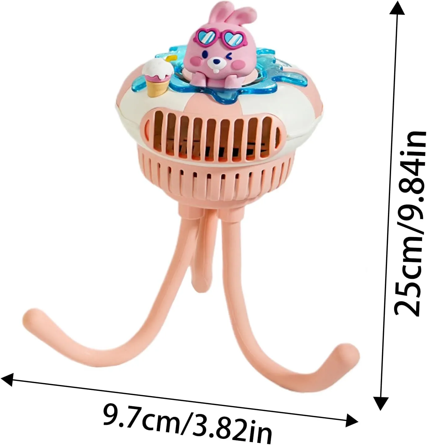 Stroller Fan  Baby Stroller Octopus Fan | Car Seat For Babies | Portable USB Rechargeable For Baby Stroller, Crib, Compact And Lightweight For Outdoor, Travel, And On-the-Go Cooling
