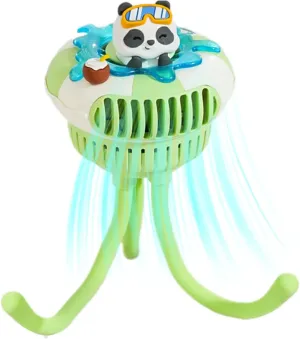 Stroller Fan  Baby Stroller Octopus Fan | Car Seat For Babies | Portable USB Rechargeable For Baby Stroller, Crib, Compact And Lightweight For Outdoor, Travel, And On-the-Go Cooling Octopus-shaped decorative fan