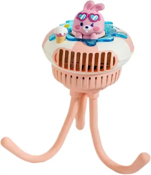 Stroller Fan  Baby Stroller Octopus Fan | Car Seat For Babies | Portable USB Rechargeable For Baby Stroller, Crib, Compact And Lightweight For Outdoor, Travel, And On-the-Go Cooling Octopus-shaped decorative fan