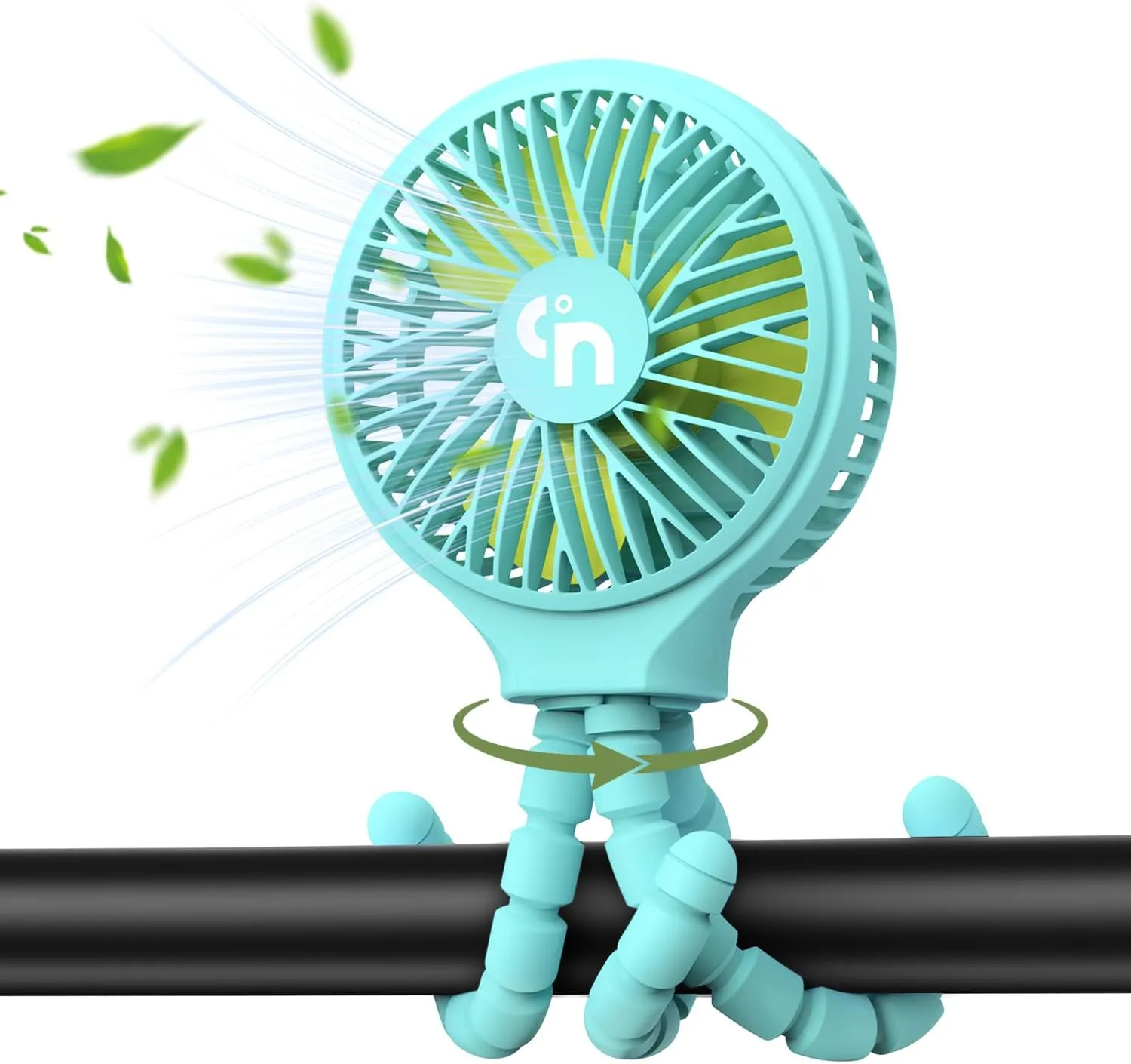 Stroller Fan Clip - Battery Operated Portable 360 Rotate Car Seat Fan, USB Rechargeable for Crib, Treadmill, Travel 360-degree rotating fan for home use