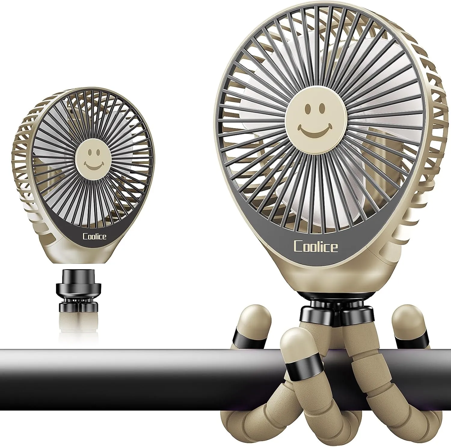 Stroller Fan Clip on for Baby, 30Hrs Removable Fan for Strollers and Car Seat, 3 Speeds Baby Stroller Fans, Rechargeable Portable Fans for Strollers with Flexible Tripod for Beach, Camping and Hiking Octopus-shaped decorative fan