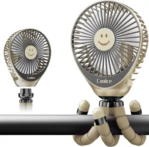 Stroller Fan Clip on for Baby, 30Hrs Removable Fan for Strollers and Car Seat, 3 Speeds Baby Stroller Fans, Rechargeable Portable Fans for Strollers with Flexible Tripod for Beach, Camping and Hiking Octopus-shaped decorative fan