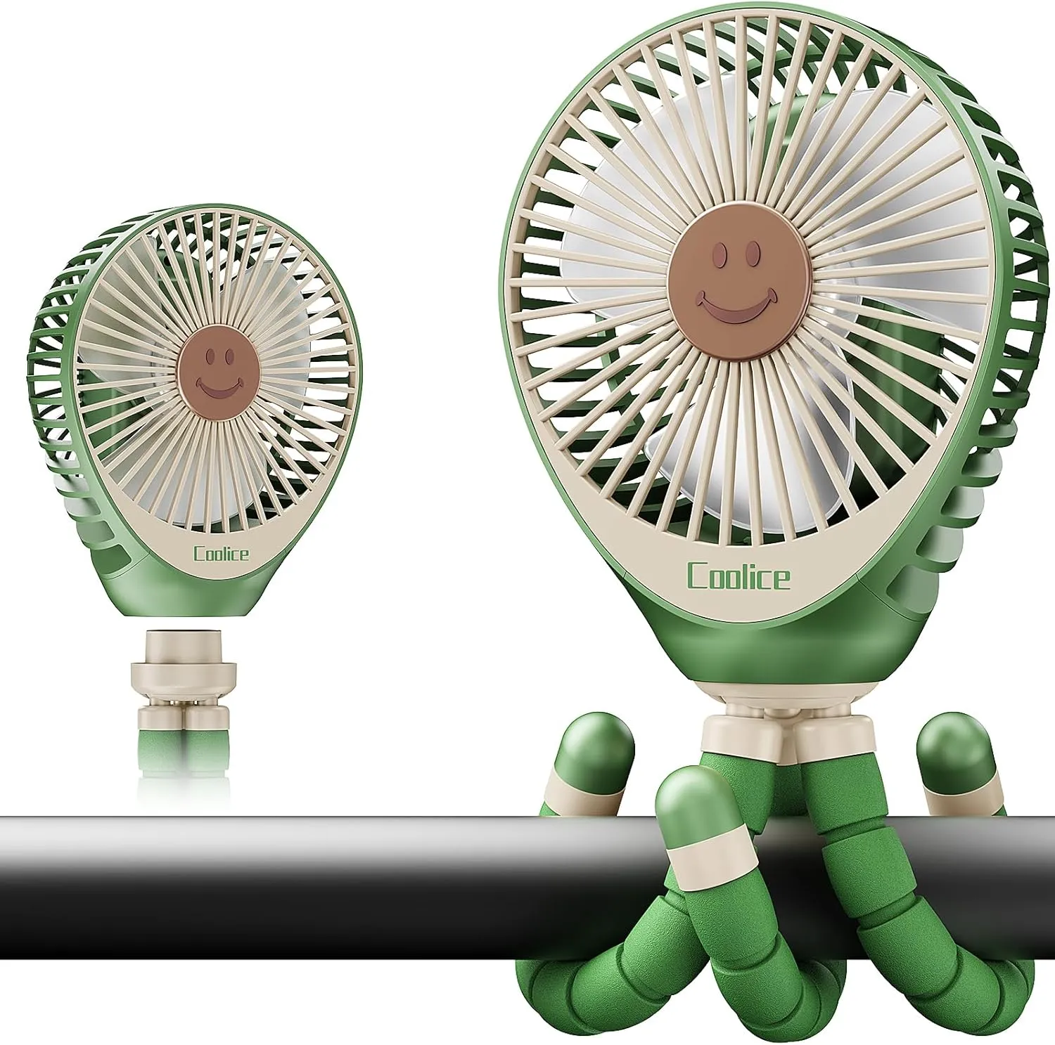 Stroller Fan Clip on for Baby, 30Hrs Removable Fan for Strollers and Car Seat, 3 Speeds Baby Stroller Fans, Rechargeable Portable Fans for Strollers with Flexible Tripod for Beach, Hiking and Camping Octopus-shaped decorative fan