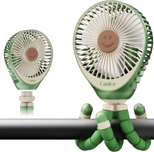 Stroller Fan Clip on for Baby, 30Hrs Removable Fan for Strollers and Car Seat, 3 Speeds Baby Stroller Fans, Rechargeable Portable Fans for Strollers with Flexible Tripod for Beach, Hiking and Camping Octopus-shaped decorative fan